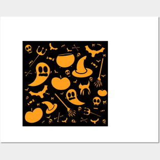 Halloween pattern mask Posters and Art